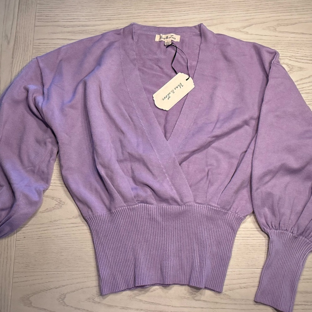 Vine & Love Lavender V-Neck Sweater